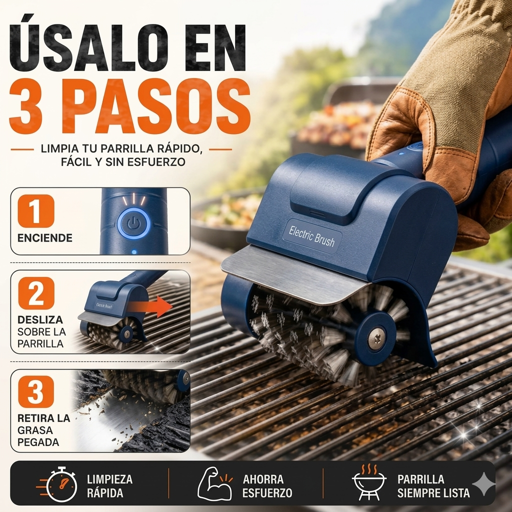 Cepillo Eléctrico LIMPIA PARRILLAS
